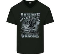 T-Shirt In Cotone A V Per Uomo American Eagle Garage Motorbike Motorcycle