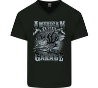 T-Shirt In Cotone A V Per Uomo American Eagle Garage Motorbike Motorcycle