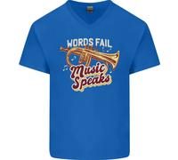 T-Shirt In Cotone A V Per Uomo Flugelhorn Music Speaks Where Words Fail