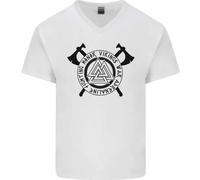 T-Shirt In Cotone A V Per Uomo Honor Vikings War Adrenaline Fighting