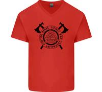 T-Shirt In Cotone A V Per Uomo Honor Vikings War Adrenaline Fighting