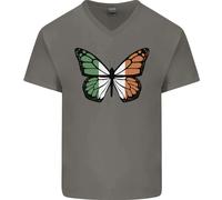 T-Shirt In Cotone A V Per Uomo Irish Butterfly Irlanda
