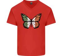 T-Shirt In Cotone A V Per Uomo Irish Butterfly Irlanda
