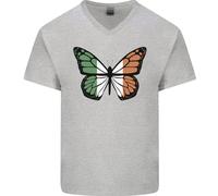 T-Shirt In Cotone A V Per Uomo Irish Butterfly Irlanda