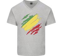 T-Shirt In Cotone A V Uomo Del Giorno Della Bandiera Della Repubblica Del Congo