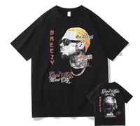 T-Shirt in Cotone Chris Brown The 11:11 Tour T-Shirt Rapper Concert Merch T-Shirt A Maniche Corte Unisex Moda Casual Streetwear XS-3XL-Black||XS