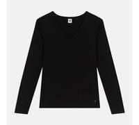 T-shirt in cotone con scollo a V l'iconique Nero L Tinta unita