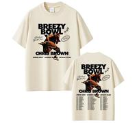 T-Shirt in Cotone con Scollo Tondo, Rapper Chris Brown Breezy XX Tour 2025, T-Shirt da Uomo E da Donna, Moda Hip-Hop, Oversize, A Maniche Corte, Street, Neutre, Estive, Taglia XS-3XL-Red||3X_l
