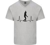 T-Shirt In Cotone Da Uomo A Collo A V Per Camminare Sul Filo