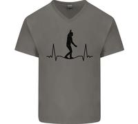 T-Shirt In Cotone Da Uomo A Collo A V Per Camminare Sul Filo