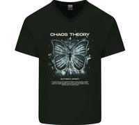 T-Shirt In Cotone Da Uomo A V Collo Effetto Farfalla Teoria Del Caos