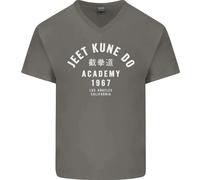 T-Shirt In Cotone Da Uomo V-Neck Jeet Kune Do Academy MMA Arti Marziali