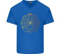 T-Shirt In Cotone Da Uomo V-Neck Per La Meditazione Spirituale E La Pace