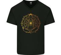 T-Shirt In Cotone Da Uomo V-Neck Per La Meditazione Spirituale E La Pace