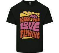 T-Shirt In Cotone Divertente Hippy Pace Uomo 60S Keep The Love Flowing