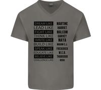 T-Shirt In Cotone Nero A V Per Uomini Del Mese Della Storia Black Lives Matter