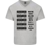 T-Shirt In Cotone Nero A V Per Uomini Del Mese Della Storia Black Lives Matter