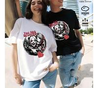 T-shirt in cotone per coppie, t-shirt con motivi di Gotham Joker e Harley Quinn, nuovi top sportivi in stile college per la primavera/estate, top a maniche corte drappeggiati, alla moda, morbidi e tra
