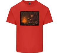 T-Shirt In Cotone Per Uomo Bigfoot Camping E Cottura Marshmallows