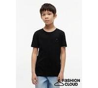 T-shirt in cotone, scollo rotondo Nero 12 anni - 150 cm Tinta unita