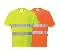 Portwest Hi-Vis Traspirante Cotone Comfort T-Shirt Umidità 40 + Upf Tessuto