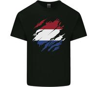 T-Shirt In Cotone Uomo Con Bandiera Dei Paesi Bassi Olandese Per Il Calcio
