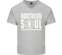 T-Shirt In Cotone V-Neck Da Uomo Keep The Faith Northern Soul