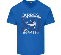 T-Shirt In Cotone V-Neck Da Uomo Per Sport Invernali Sci Apres Ski Queen