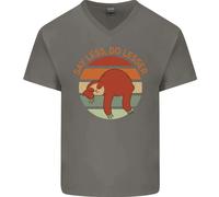 T-Shirt In Cotone V-Neck Divertente Con Slogan 'Say Less Do Lesser' Per Uomo