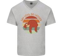 T-Shirt In Cotone V-Neck Divertente Con Slogan 'Say Less Do Lesser' Per Uomo