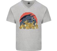 T-Shirt In Cotone V-Neck Divertente Per Uomini Con Dadi RPG Di Drago