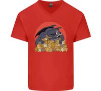 T-Shirt In Cotone V-Neck Divertente Per Uomini Con Dadi RPG Di Drago