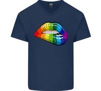 T-Shirt In Cotone V-Neck Per Uomini Gay Pride Day LGBT