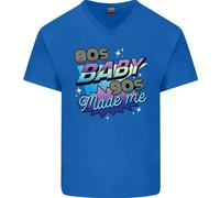 T-Shirt In Cotone V-Neck Per Uomo 80S Baby 90S Made Me Musica Pop Rock