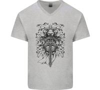 T-Shirt In Cotone V-Neck Per Uomo Cavaliere Teutonico Giorno Di San Giorgio