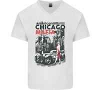 T-Shirt In Cotone V-Neck Per Uomo Chicago Mafia Americana