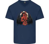 T-Shirt In Cotone V-Neck Per Uomo Devil Woman Death Heavy Metal Rock