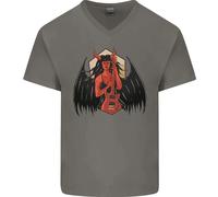 T-Shirt In Cotone V-Neck Per Uomo Devil Woman Death Heavy Metal Rock