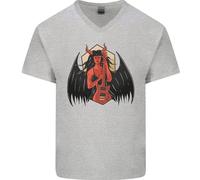 T-Shirt In Cotone V-Neck Per Uomo Devil Woman Death Heavy Metal Rock