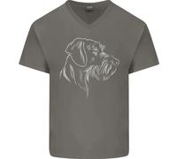 T-Shirt In Cotone V-Neck Per Uomo German Wirehaired Pointer