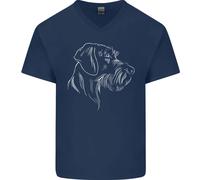 T-Shirt In Cotone V-Neck Per Uomo German Wirehaired Pointer