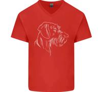 T-Shirt In Cotone V-Neck Per Uomo German Wirehaired Pointer
