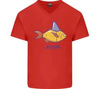 T-Shirt In Cotone V-Neck Per Uomo Great White Shark Wannabe