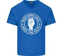 T-Shirt In Cotone V-Neck Per Uomo Northern Soul Keeping The Faith Dancing
