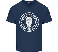 T-Shirt In Cotone V-Neck Per Uomo Northern Soul Keeping The Faith Dancing