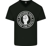 T-Shirt In Cotone V-Neck Per Uomo Northern Soul Keeping The Faith Dancing