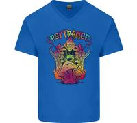 T-Shirt In Cotone V-Neck Per Uomo Psytrance Psychedelic Trance Music