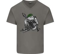 T-Shirt In Cotone V-Neck Per Uomo Royal Marine Bulldog Commando