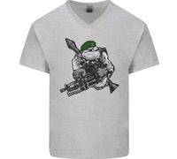 T-Shirt In Cotone V-Neck Per Uomo Royal Marine Bulldog Commando