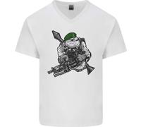 T-Shirt In Cotone V-Neck Per Uomo Royal Marine Bulldog Commando